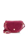 See By Chloé Kriss Small Grained Leather & Suede Crossbody In Berry Pink
