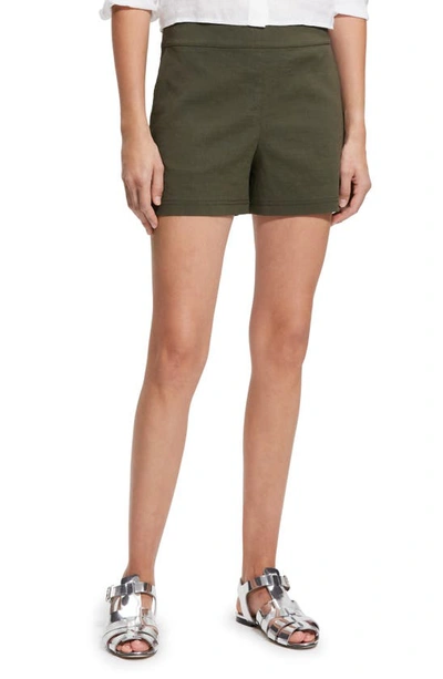 Theory High Rise Pull On Shorts In Green