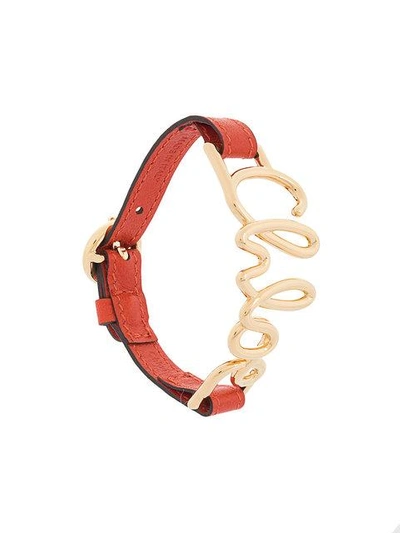 Chloé Logo Cuff In Yellow