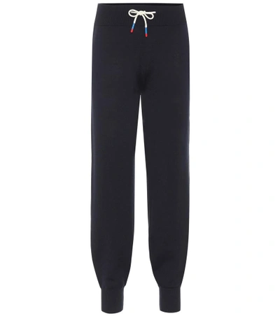 Tory Sport Cashmere-blend Trackpants In Blue