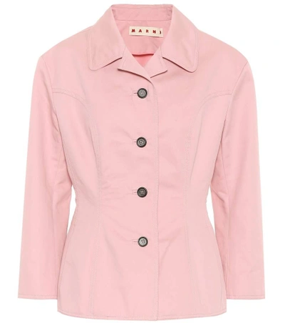 Marni Cotton And Linen Jacket In Cinder Rose