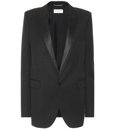 Saint Laurent Virgin Wool Tuxedo Jacket In Black