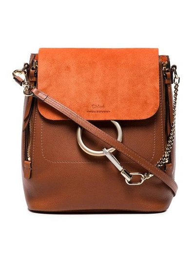 Chloé Brown Faye Leather Backpack