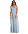 After Six Deep V-neck Chiffon Maxi Dress In Blue