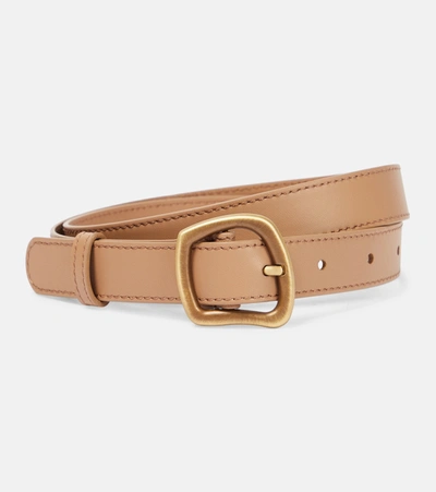 Gabriela Hearst Small Simone Leather Belt In Nude