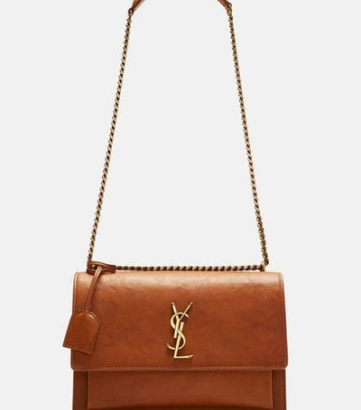 Saint Laurent Sunset Large Shoulder Bag In Brown