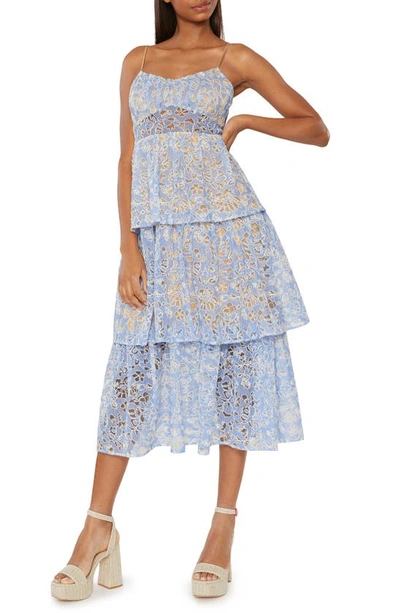 Likely Santos Midi Dress In Bluebell/ White