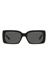 Tory Burch 51mm Rectangular Sunglasses In Black/gray Solid