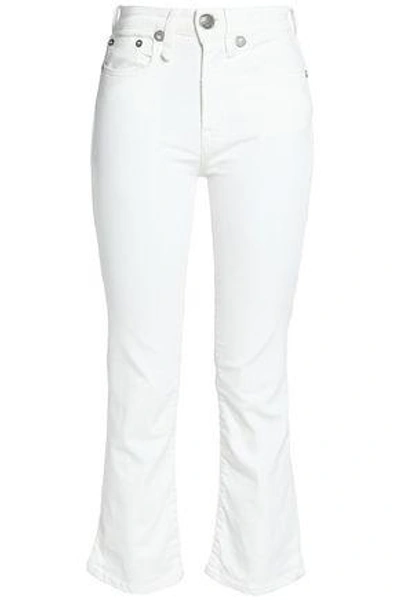 R13 Woman Cropped Mid-rise Slim-leg Jeans White