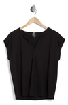 Bobeau Dolman Sleeve Piqué T-shirt In Black