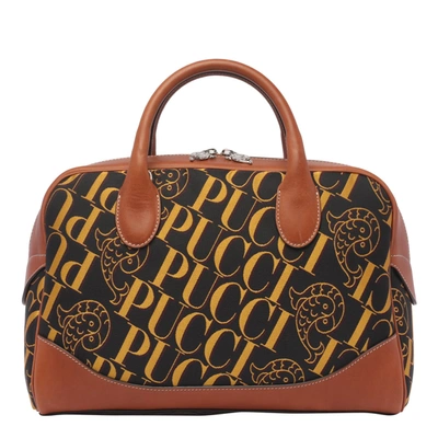 Emilio Pucci Logo Tote Bag In Brown