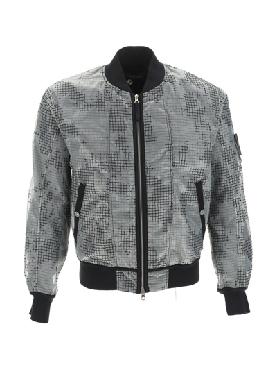 Stone Island Shadow Project Mesh-panel Bomber Jacket In Black