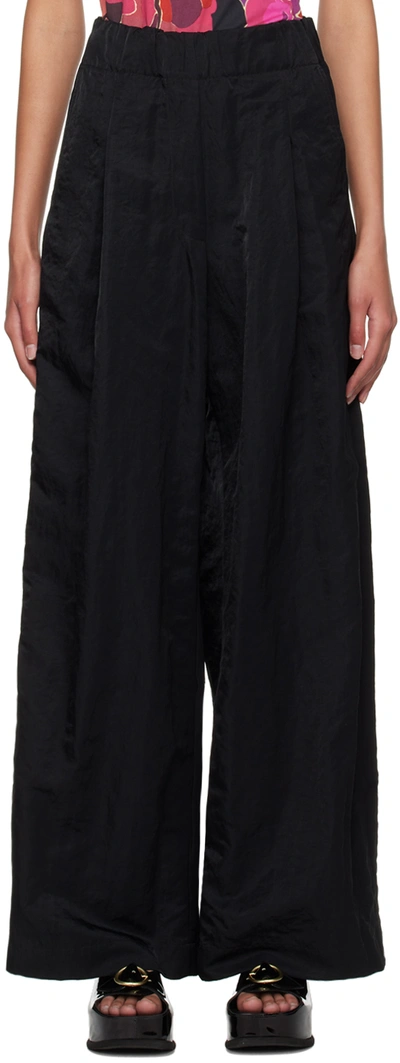 Dries Van Noten Black Wide-leg Trousers In 900 Black
