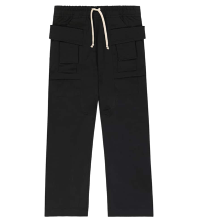 Rick Owens Wide-leg Cotton Cargo Trousers In Black