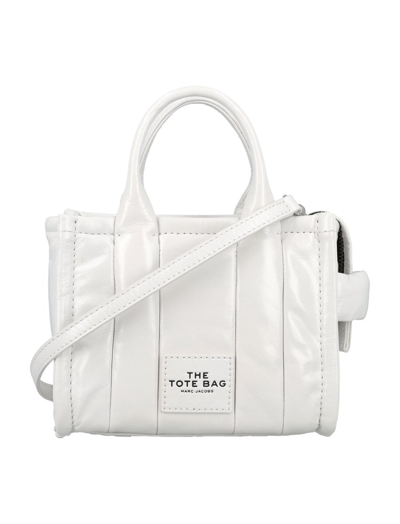 Marc Jacobs The Traveler Mini Leather Tote Bag In White