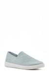 White Mountain Footwear Unit Knit Slip-on Sneaker In Cotton Blue/ Fabric