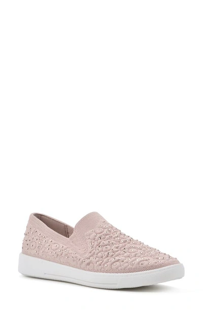 White Mountain Footwear Unit Knit Slip-on Sneaker In Mauve/ Fabric