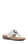 Cliffs By White Mountain Benedict Wedge Thong Sandal In White/ Woven