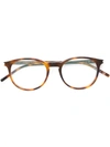 Saint Laurent Tortoiseshell Effect Glasses In Brown