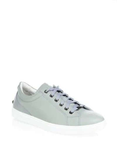 Jimmy Choo Cash Round Toe Low-top Sneakers In Seafoam