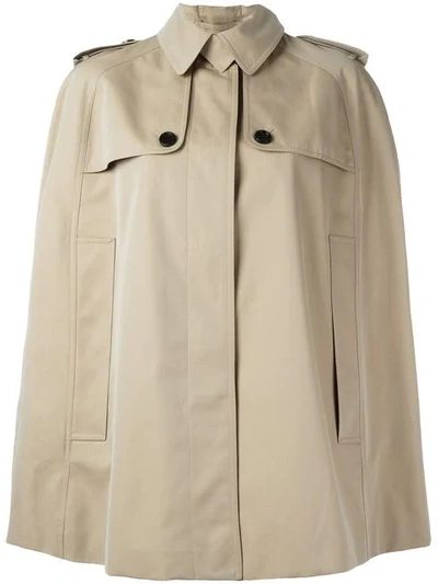 Burberry Wolseley Cotton-gabardine Trench Cape In Neutrals