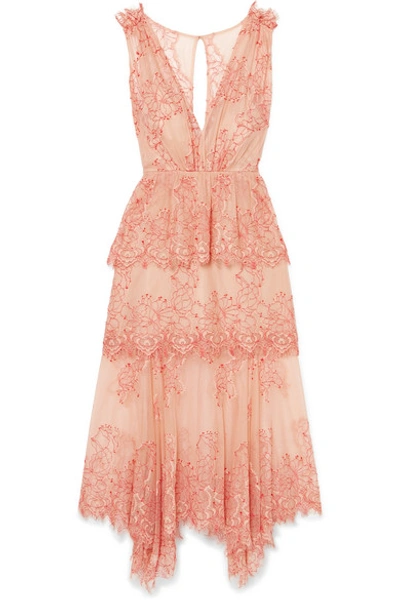 Alice Mccall Clementine Tiered Lace Dress In Antique Rose