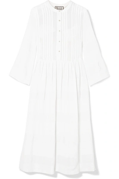 Paul & Joe Jacquard-knit Cotton-blend Midi Dress In White