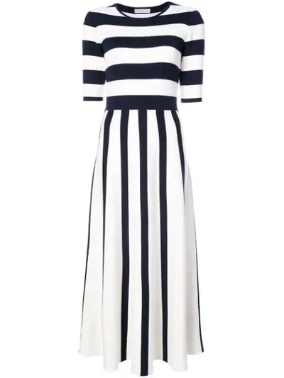 Gabriela Hearst Capote Striped Wool-blend Midi Dress In Blue