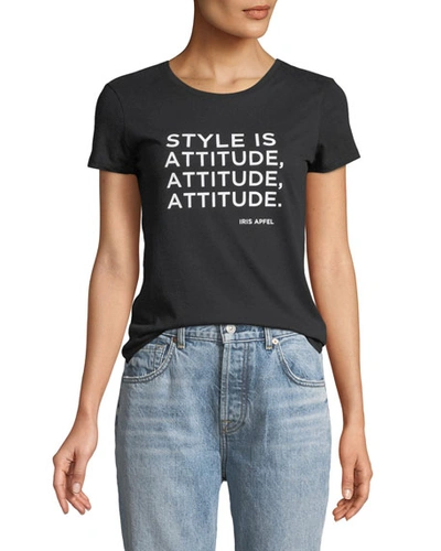 Iris Barrel Apfel Style Is Attitude Short-sleeve Crewneck Tee In Black