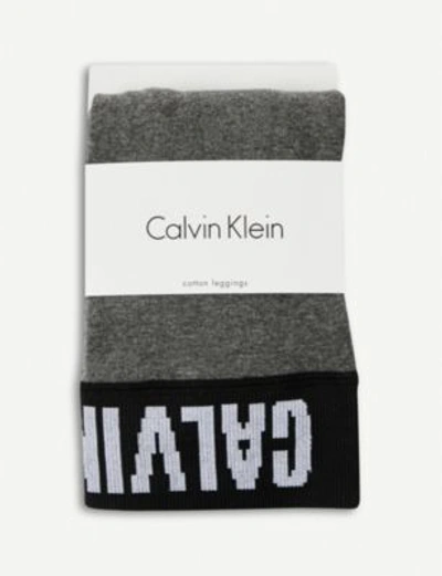Calvin Klein Retro Leggings In 147 Charcoal