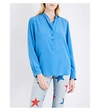 Stella Mccartney Eva Silk Shirt In Light Blue