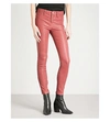 J Brand L8001 Super-skinny Mid-rise Leather Leggings In Begonia