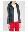 Moncler Raie Hooded Quilted Coat In Navy
