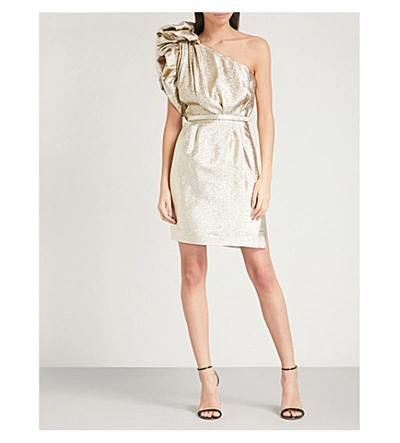 Stella Mccartney Ska Silk-blend Dress In Gold Met