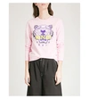 Kenzo Icon Tiger-embroidered Cotton-jersey Sweatshirt In Flamingo Pink