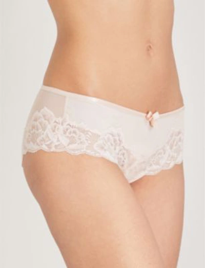 Chantelle Orangerie Mesh And Lace Hipster Briefs In Pink Skin