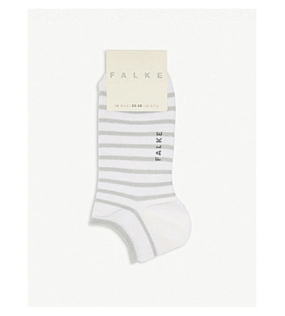 Falke Glitter Stripe Cotton-blend Trainer Socks In 2000 White