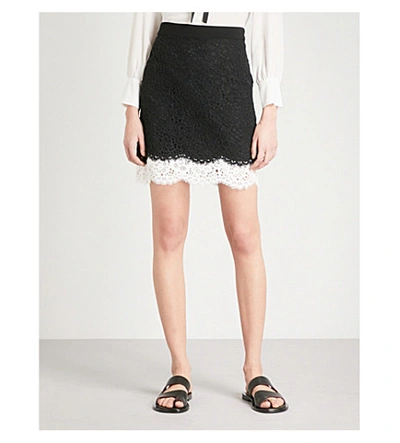 Claudie Pierlot Floral-lace Mini Skirt In Black