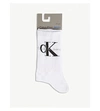 Calvin Klein Logo Cotton-blend Socks In 10 White