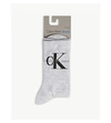 Calvin Klein Logo Cotton-blend Socks In J41 Pale Grey Htr