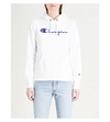 Champion Logo-embroidered Cotton-jersey Hoody In Wht