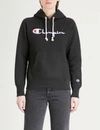 Champion Logo-embroidered Cotton-jersey Hoody In Nbk