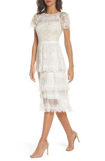 tadashi shoji white lace dress