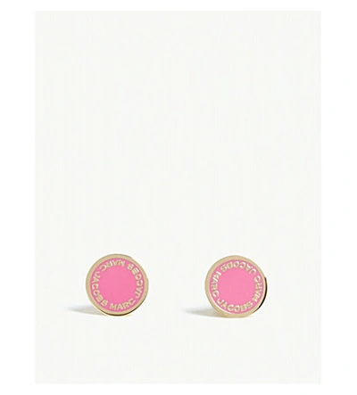 Marc Jacobs Enamel Disc Stud Earrings In Neon Pink