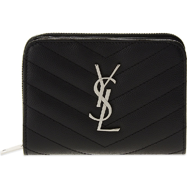 Saint Laurent Monogram Quilted Leather Purse In Nero | ModeSens