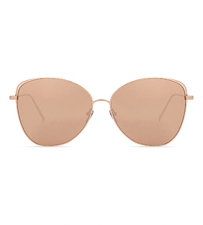 Linda Farrow Lfl566 Cat-eye Sunglasses In Rose Gold