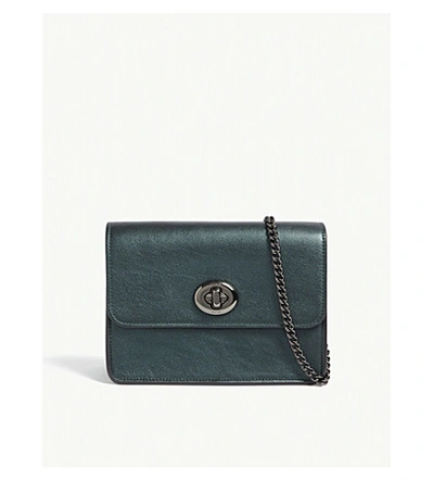 Coach Bowery Leather Cross-body Bag In Dk/metallic Ivy