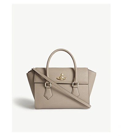 Vivienne Westwood Pimlico Saffiano Leather Tote In Taupe