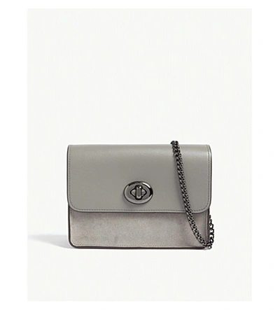 Coach Bowery Leather And Suede Cross-body Bag In Dk/heather Grey