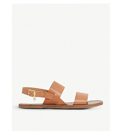 Dune Lowpez Leather Sandals In Tan-leather